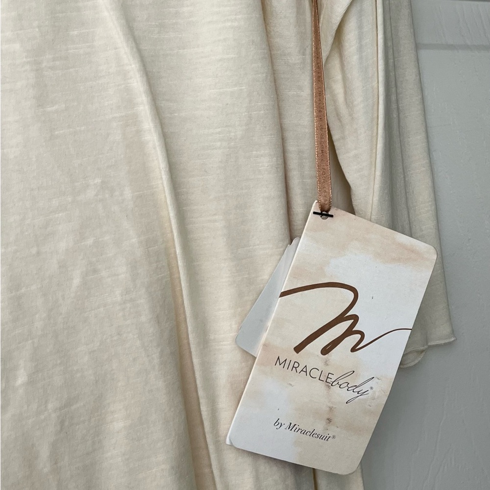 NWT MIRACLEBODY by Miraclesuit Cream 3/4 Sleeve Body shaping shirt.